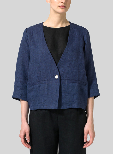 Linen Boxy Fit Jacket