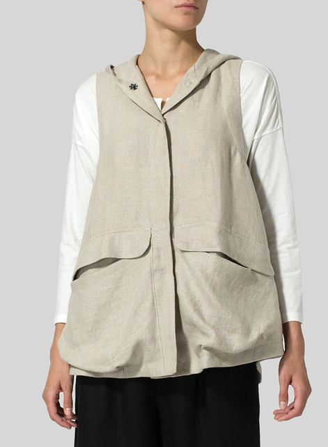 Linen Hooded Vest