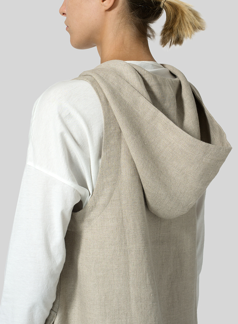 Linen Hooded Vest