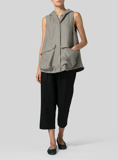 Linen Hooded Vest