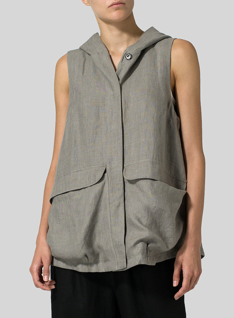 Linen Hooded Vest