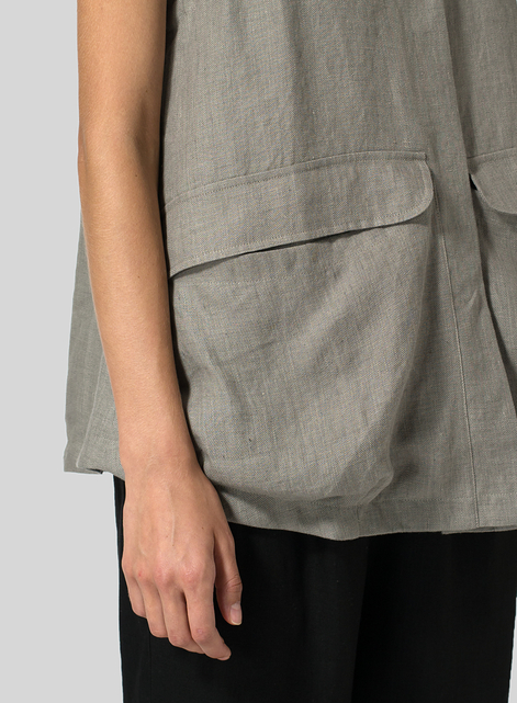 Linen Hooded Vest