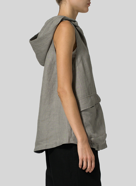 Linen Hooded Vest