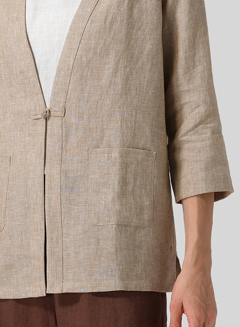 Linen One-Mandarin Button Jacket