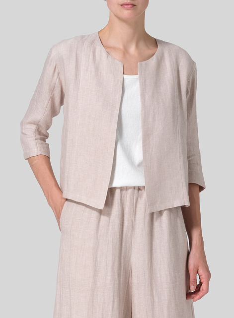 Linen Open Front Jacket