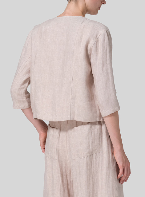 Linen Open Front Jacket