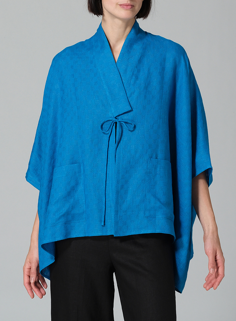 Linen Tie Rope Short Kimono Jacket