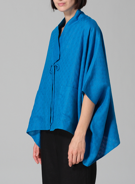 Linen Tie Rope Short Kimono Jacket