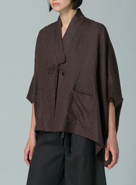 Linen Tie Rope Short Kimono Jacket