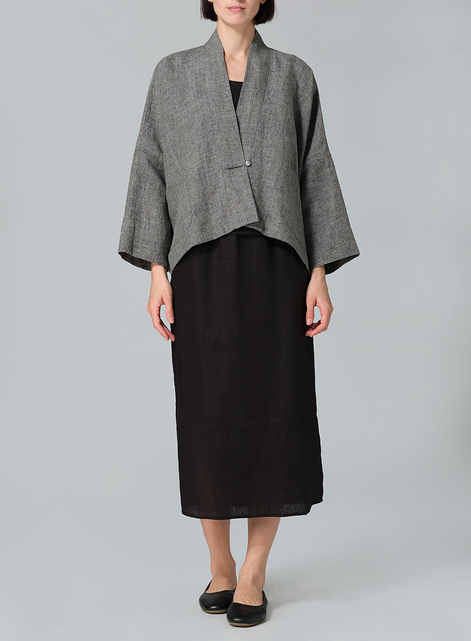 Linen Kimono Long Sleeve Jacket