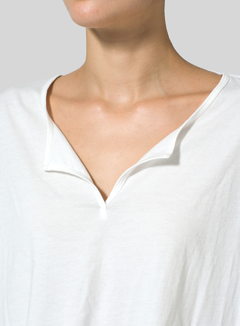 Cotton V-neck Boxy Top