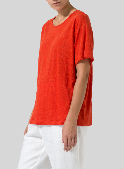 Linen Short Sleeve Jersey Tank Top