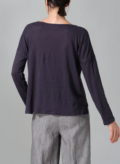 Linen Knitted Long Sleeves T-Shirt