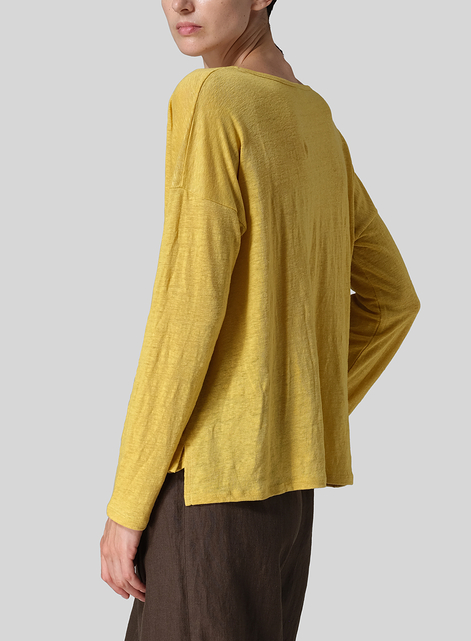 Linen Knitted Long Sleeves T-Shirt