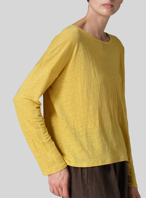 Linen Knitted Long Sleeves T-Shirt