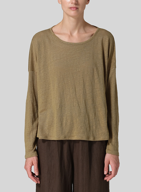 Linen Knitted Long Sleeves T-Shirt