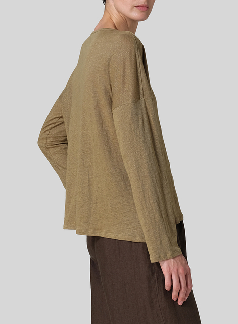 Linen Knitted Long Sleeves T-Shirt