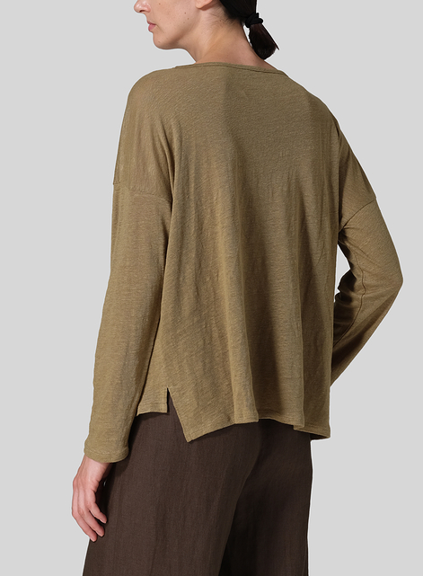 Linen Knitted Long Sleeves T-Shirt