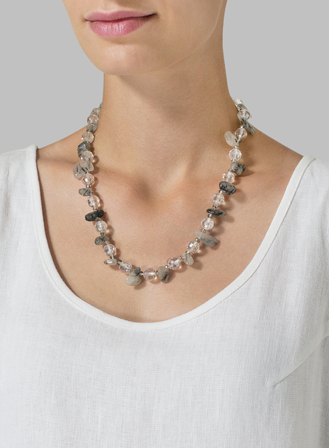 Faceted Clear Stone Necklace