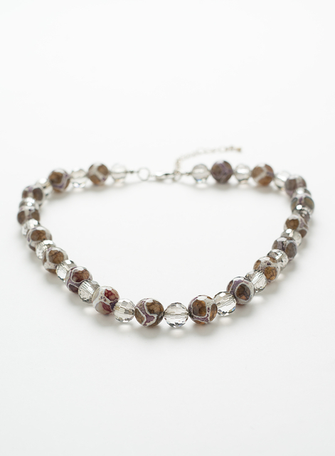 Agate Beaded Collar Necklace