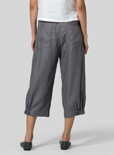 Linen Crumple Effect Harem Pants