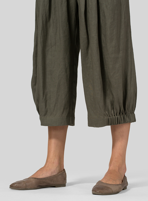 Linen Crumple Effect Harem Pants