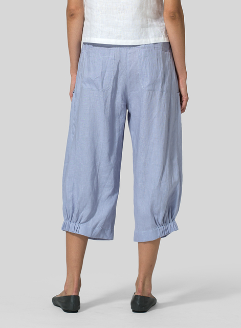 Linen Crumple Effect Harem Pants