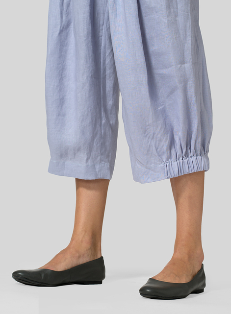 Linen Crumple Effect Harem Pants