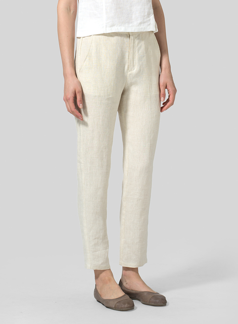 Linen Slim Ankle Pants