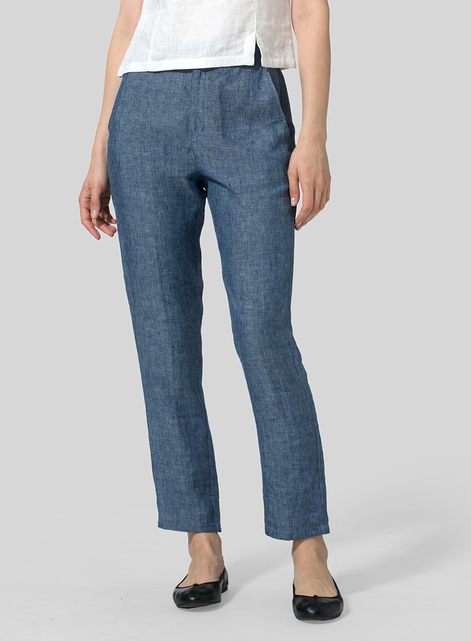 Linen Slim Ankle Pants