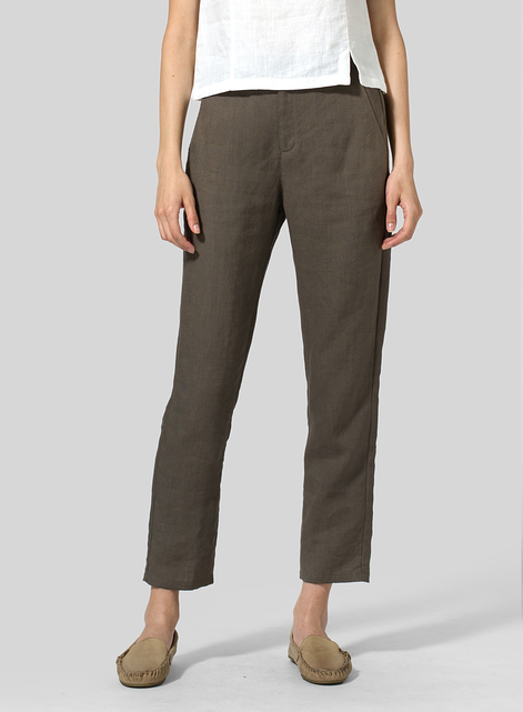 Linen Slim Ankle Pants