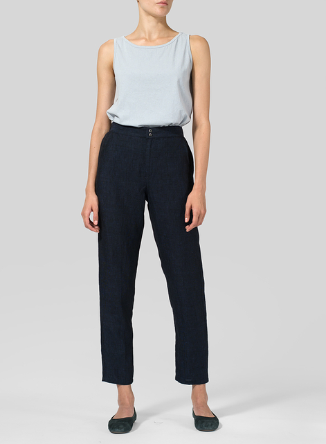 Linen Slim Ankle Pants