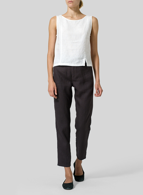 Linen Slim Ankle Pants