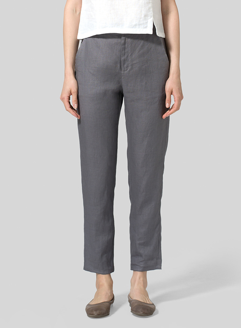 Linen Slim Ankle Pants