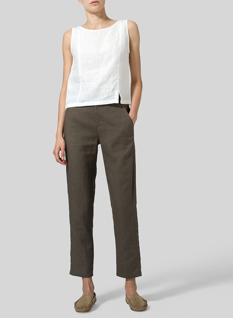 Linen Slim Ankle Pants