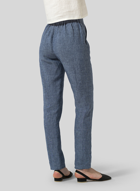 Linen Slim Ankle Long Pants