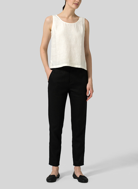 Linen Slim Ankle Long Pants