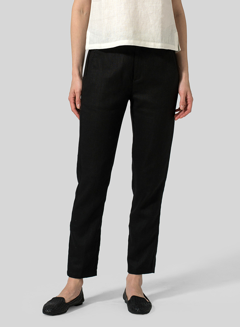 Linen Slim Ankle Long Pants