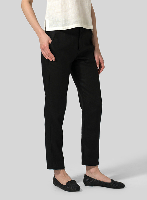 Linen Slim Ankle Long Pants