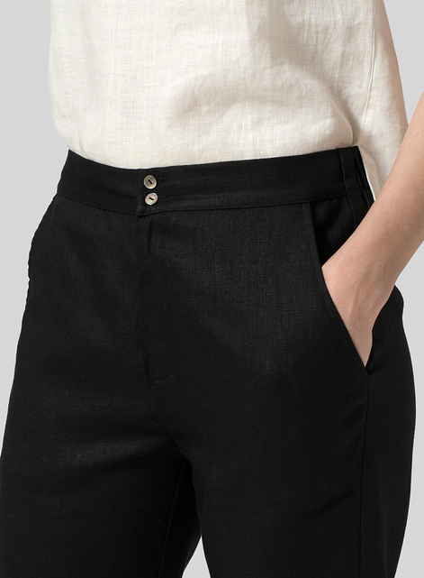 Linen Slim Ankle Long Pants