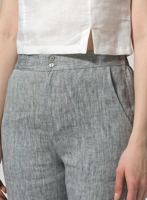 Linen Slim Ankle Long Pants