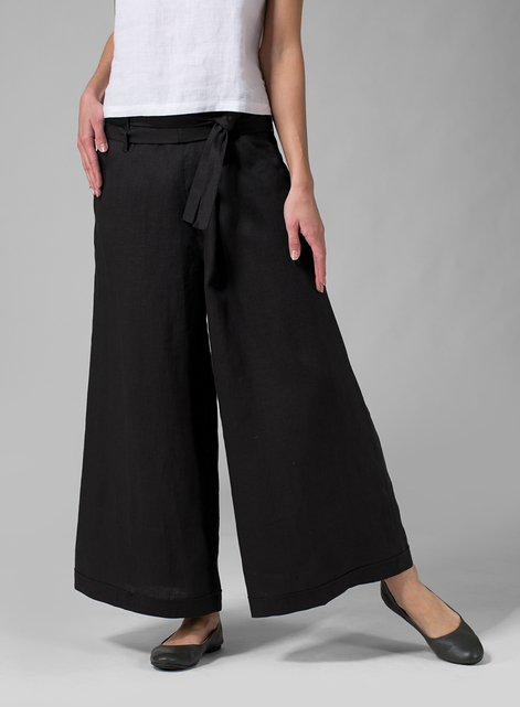 Linen Wide-Leg Pants