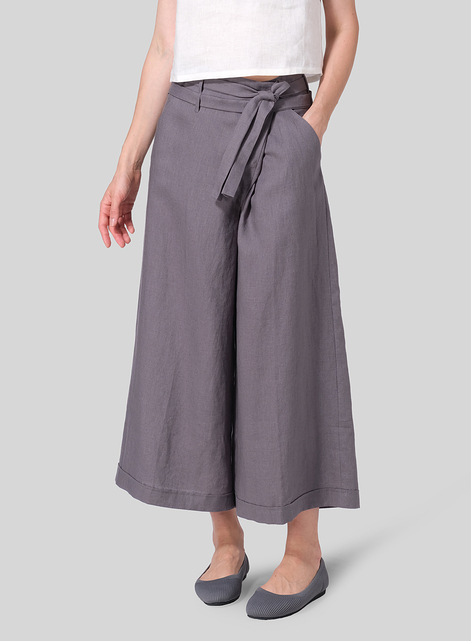 Linen Wide-Leg Pants