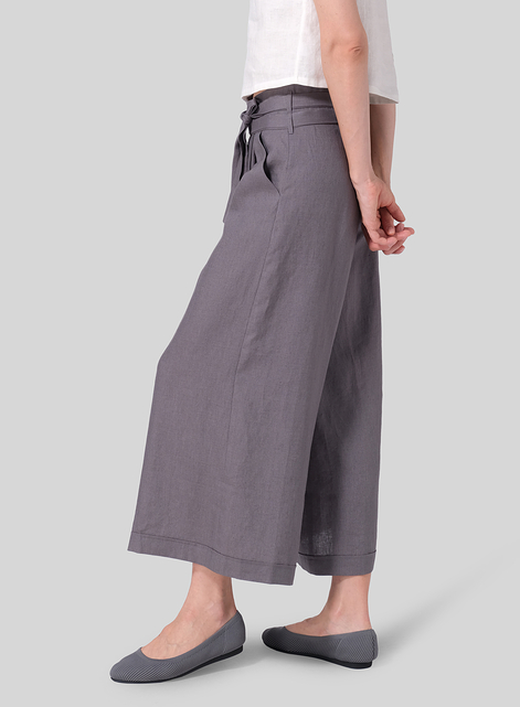 Linen Wide-Leg Pants