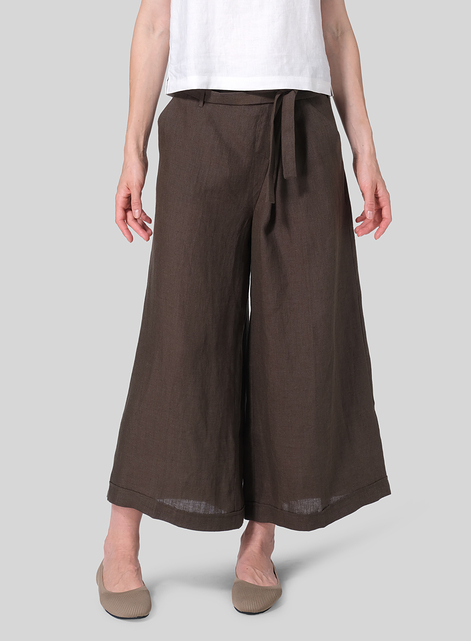 Linen Wide-Leg Pants