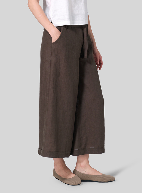 Linen Wide-Leg Pants