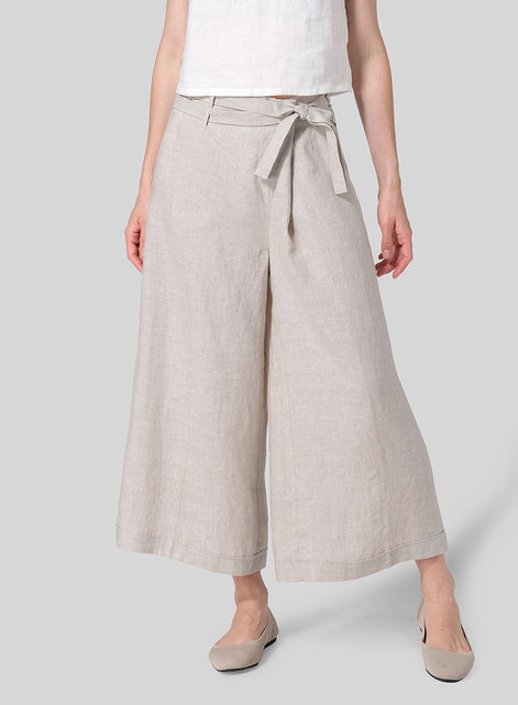 Linen Wide-Leg Pants