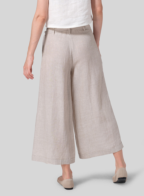 Linen Wide-Leg Pants