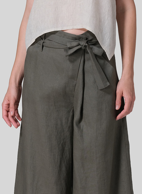 Linen Wide-Leg Pants