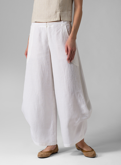 Linen Flared Leg Pants